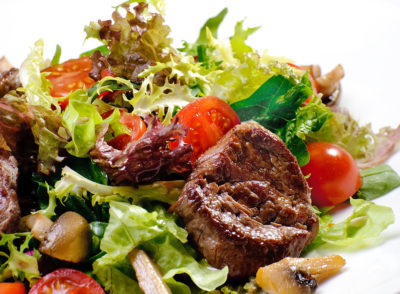 steak salad with new york strip steak